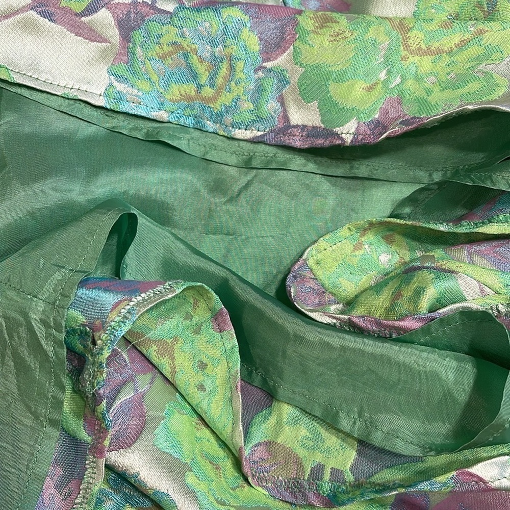 Topshop Tall US 10 Green Floral Jacquard Fit & Flare Cocktail Dress - Picture 5 of 9